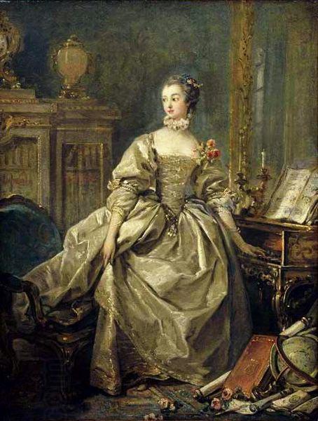 Francois Boucher Madame de Pompadour, la main sur le clavier du clavecin (1721-1764) China oil painting art